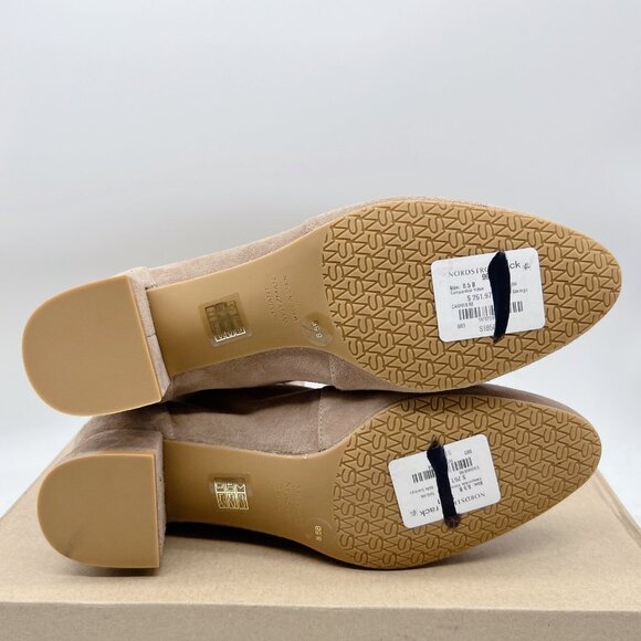 Stuart Weitzman Grace Ankle Boots Sock Bootie Block Heel Tan Suede US 8.5 -SPAIN - Picture 11 of 13